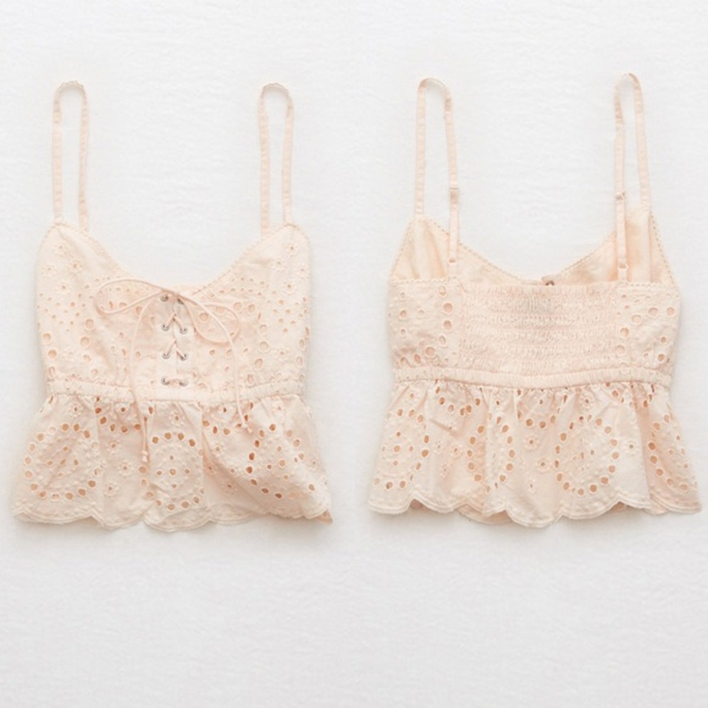 aerie eyelet crop tank